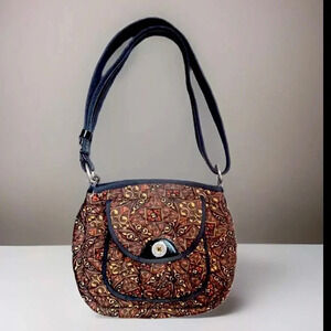Brighton Women’s Quilted Shoulder Crossbody Bag Purse Floral Brown